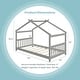 preview thumbnail 13 of 11, Twin House Bed Frame for Kids with Roof Design and Wood Slat Support