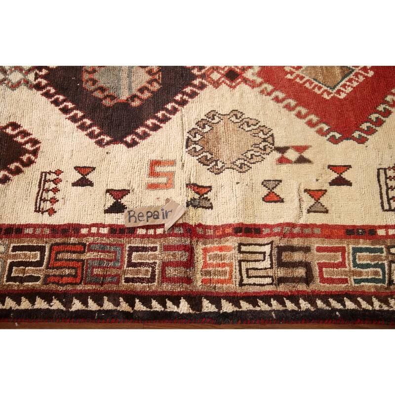 Tribal Qashqai Persian Vintage Area Rug Hand-knotted Wool Carpet - 4'10"x 8'1"