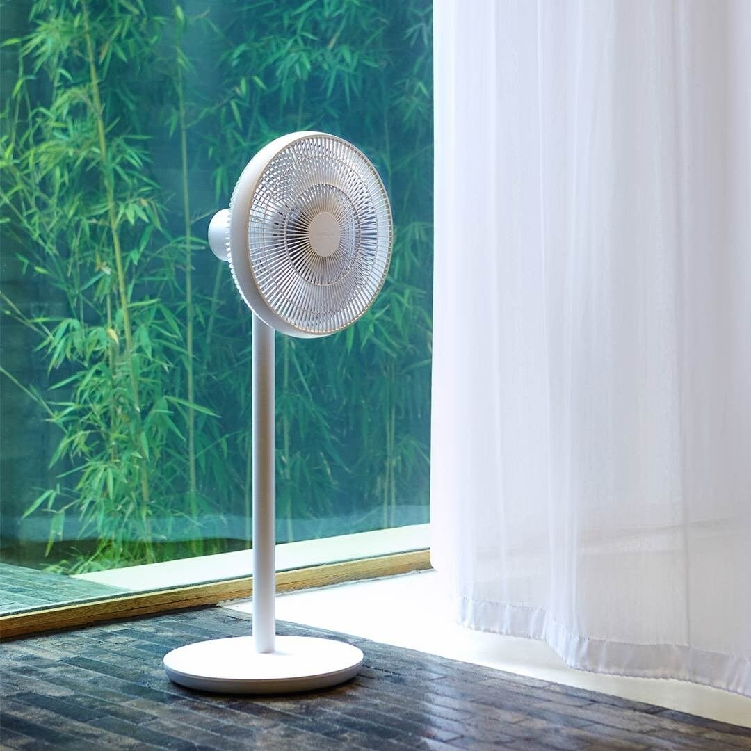 Shop Smartmi Standing Oscillating Pedestal Fan 2 2s Dc Motor Quiet Fans Built In Lithium Ion Battery Cordless 4 Power Setting Overstock 31813469