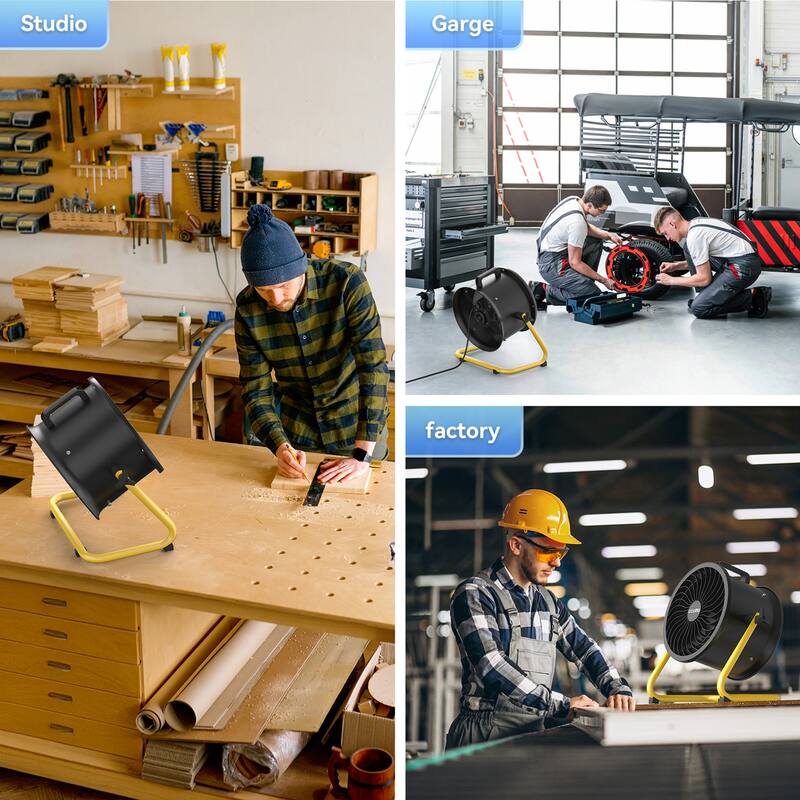 10" Industrial 3-Speed Adjustable High Velocity Turbo Drum Fan, Portable Air Circulator