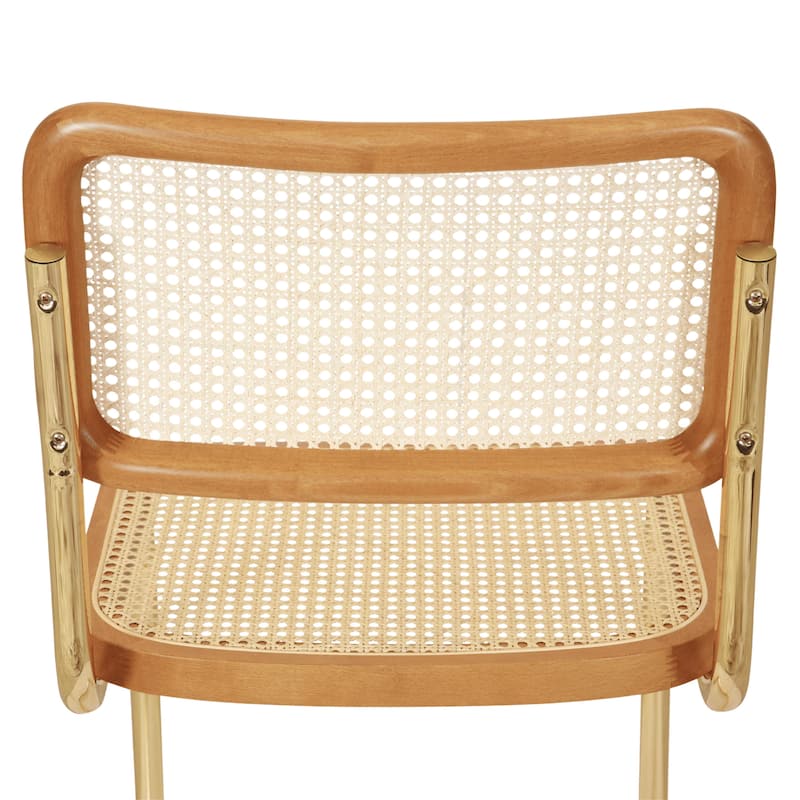 Breuer Chair Company Marcel Breuer Cesca Cane Cantilever Side Chair w/ Brass Steel Frame (Various Wood & Cane Colors)
