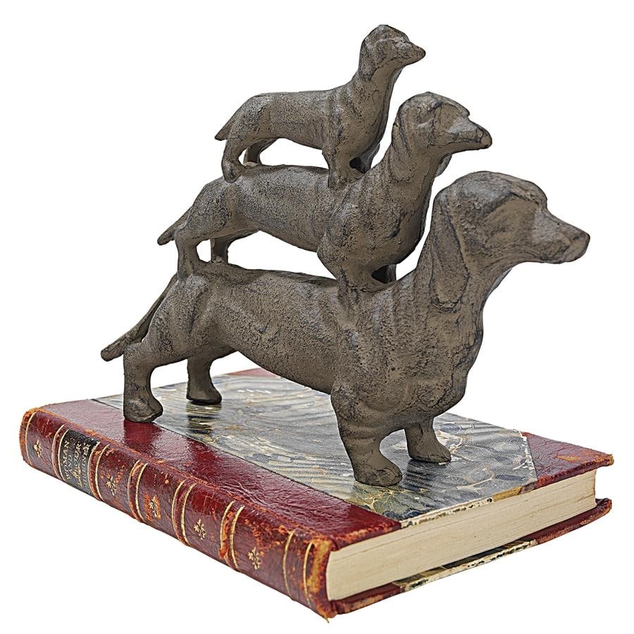 Design Toscano Stacked Hot Dogs Dachshund Cast Iron Statue On Sale Overstock 20176446 Whimsical dog design looks good year round whether you're using your wood stove or not. overstock com