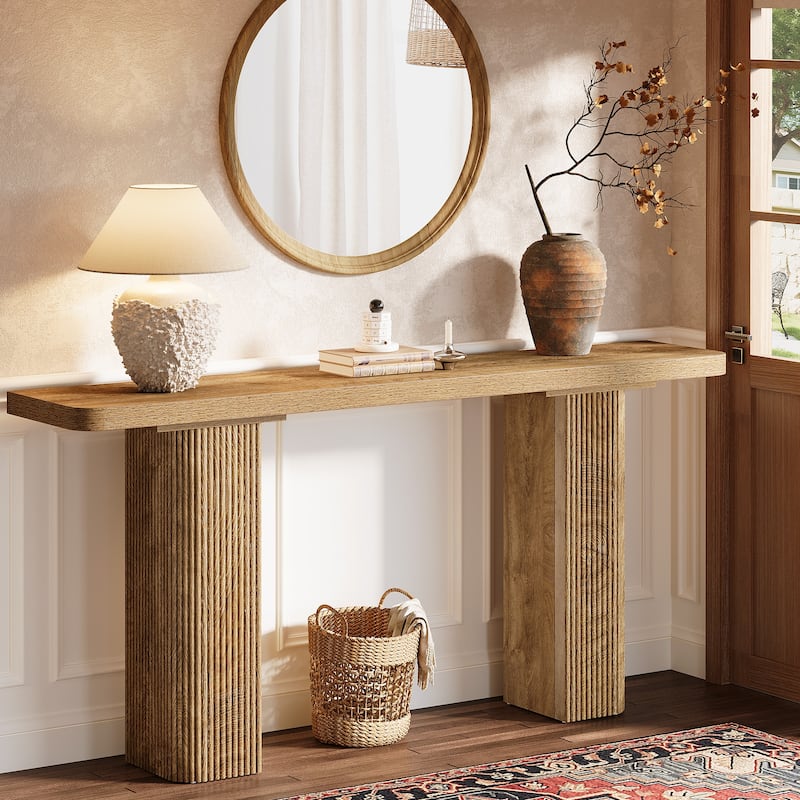 Wooden Entryway Table, Console Table, Behind Couch Sofa Table Hallway Foyer Entrance Accent Stand