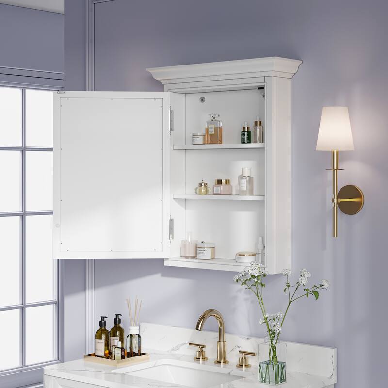 24"W X30''H Surface Mount Solid Wood Framed Medicine Cabinet With Soft-close Door