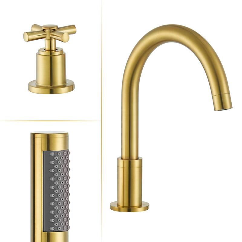 Altair Sorlia Cross Handles Deck-Mount Roman Tub Faucet with Handshower