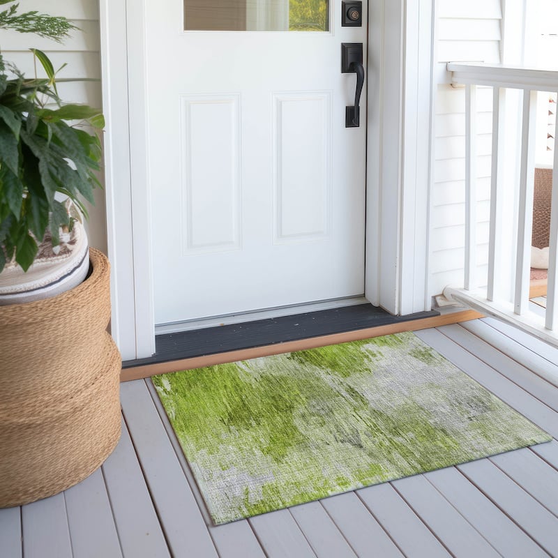 Machine Washable Indoor/ Outdoor Chantille Abstract Ombre Rug