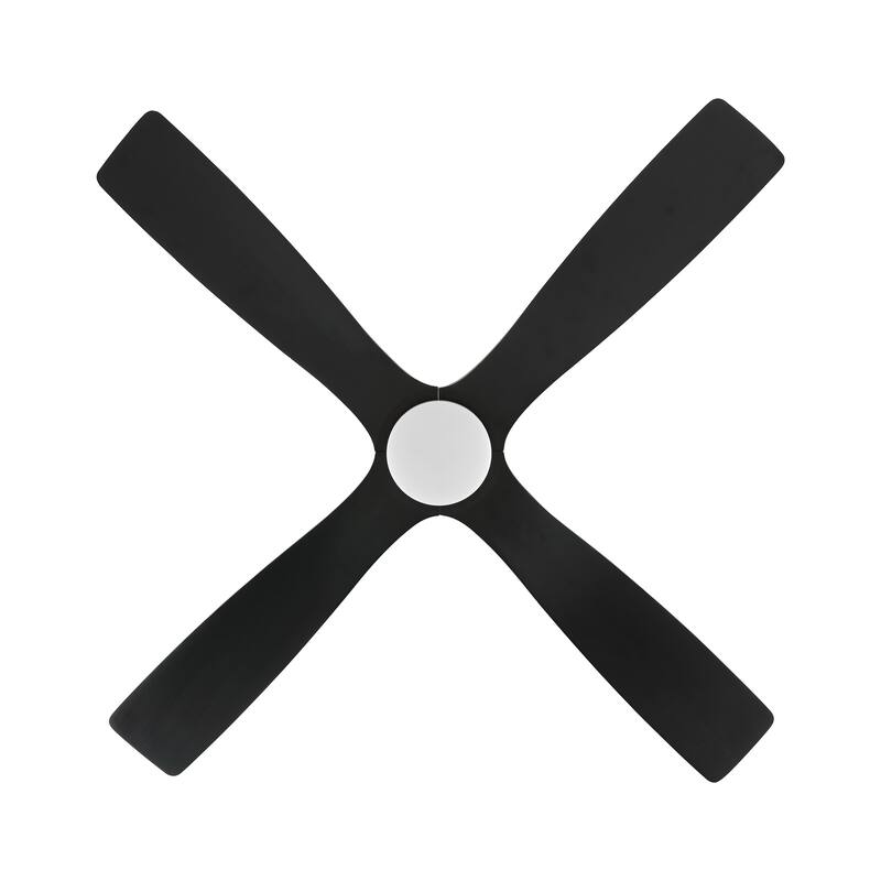 WINGBO 60" Flush Mount DC Ceiling Fan with Lights, 4 Reversible Blades, Hugger Low Profile Indoor Ceiling Fan
