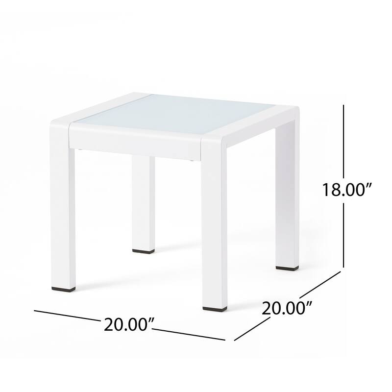Cape Coral Outdoor Aluminum Side Table (Set of 2) by Christopher Knight Home