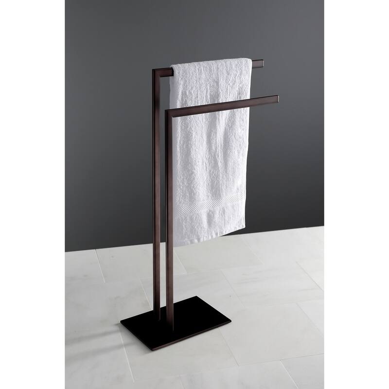 Edenscape Pedestal Dual Towel Rack in Polished Chrome