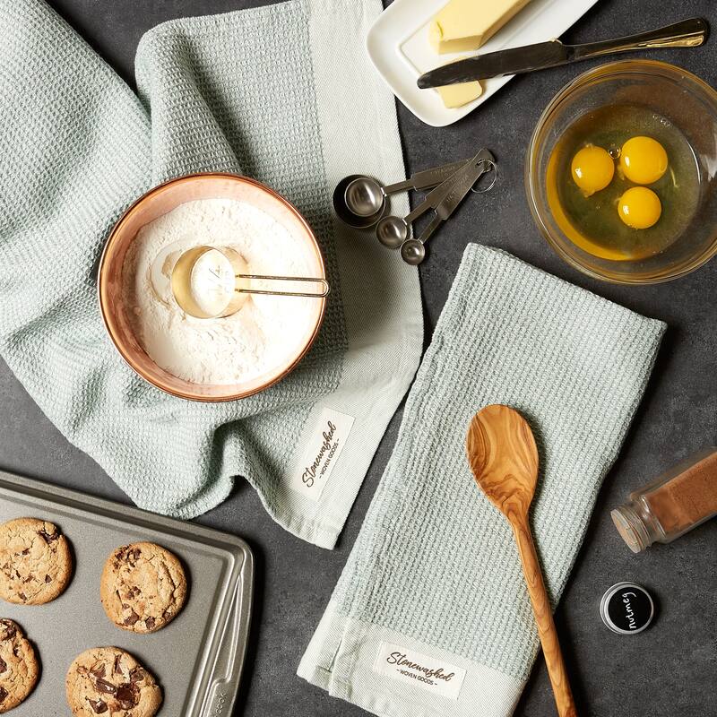 DII Washed Waffle Woven Dishtowel Set of 2