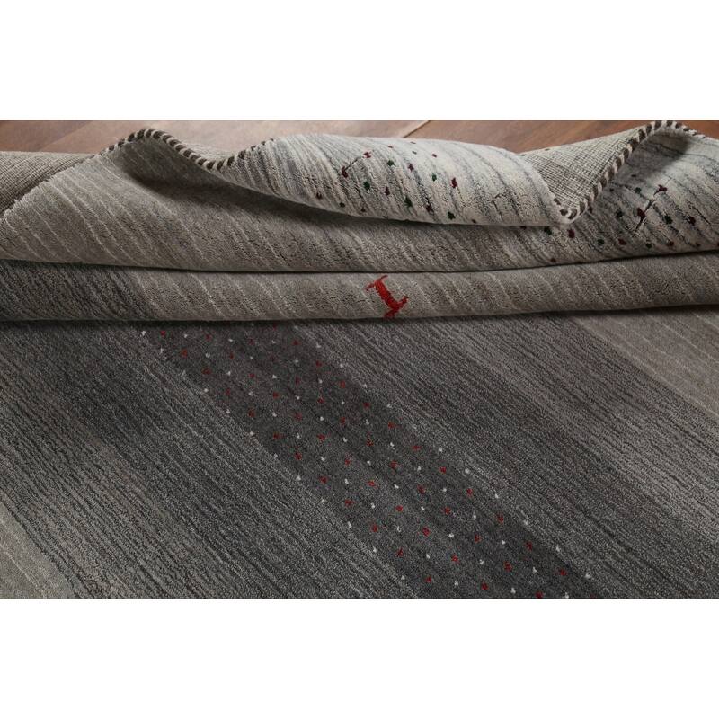 Striped Tribal Gabbeh Oriental Area Rug Handmade Wool Carpet - 5'9"x 8'2"
