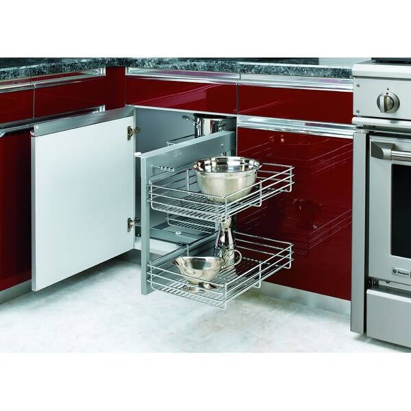 Shop Rev A Shelf 5psp 15 5psp 26 5 Wide By 20 5 Deep Two Tier Pull Out Chrome Overstock 16800167