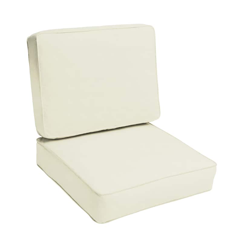Sunbrella Indoor/ Outdoor Corded Chair Cushion Set - 22" x 22" x 4" - Canvas Natural