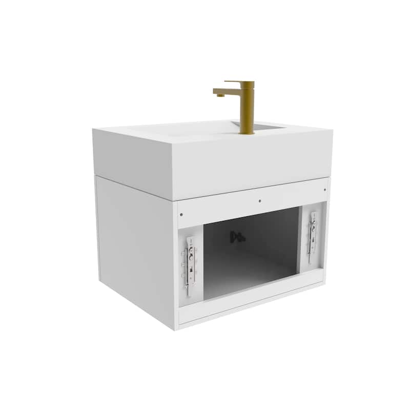 Nile 24-Inch Wall Mounted Bathroom Vanity Set w/ White Top