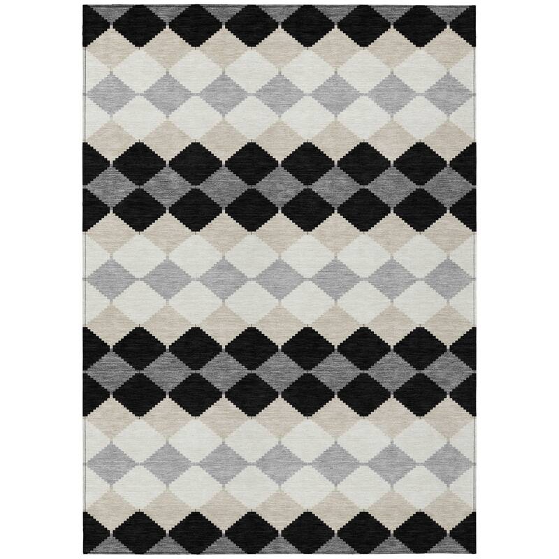 HomeRoots Geometric Transitional Rectangle Outdoor Rug