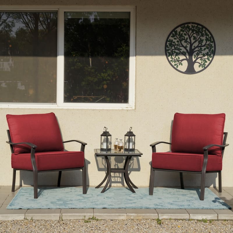 22" W x 24" D x 6" T Water & Fade Resistant Outdoor Lounge Chair Replacement Cushion Set