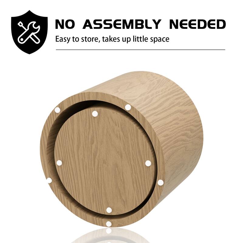 Modern Farmhouse Round Accent Nesting Side Coffee Table Set (Set of 2)
