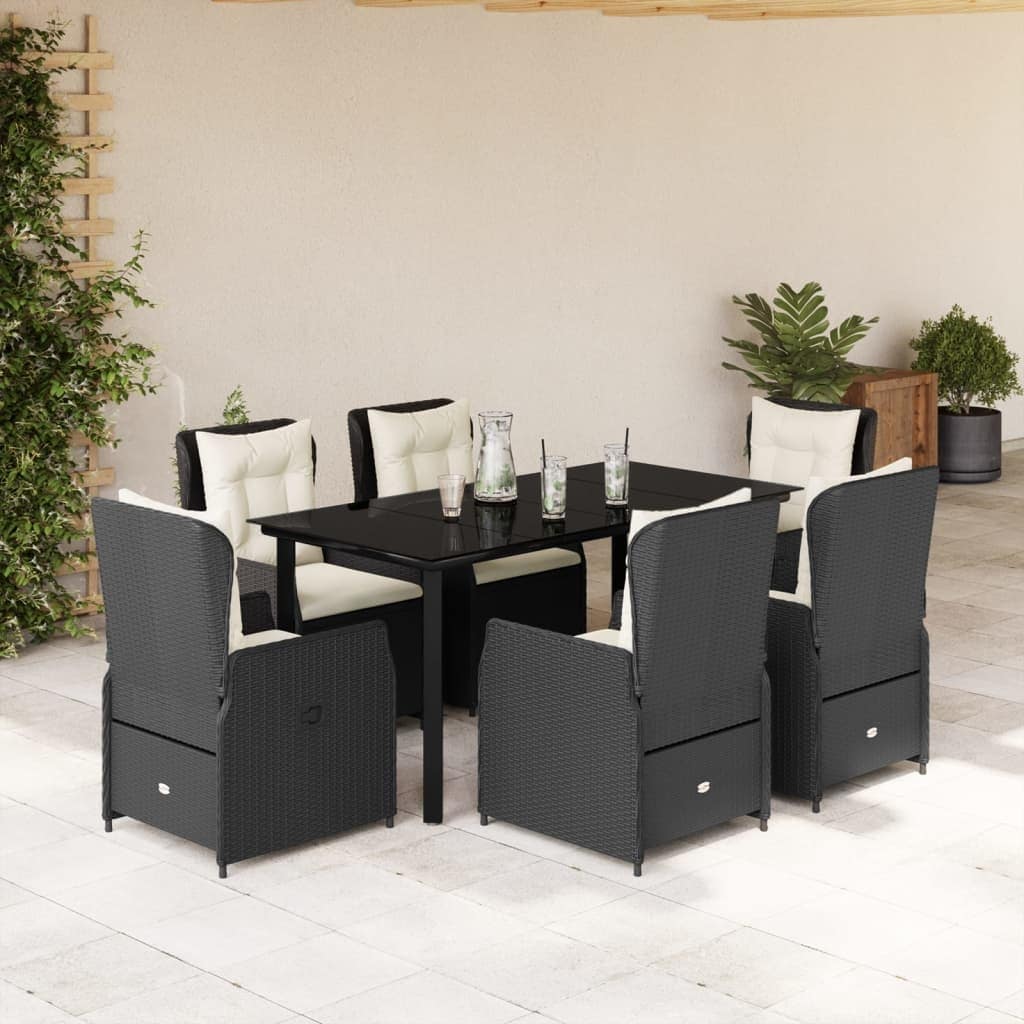 vidaXL Garden Dining Set Black, Cream White - 31.5 x 63.0 x 29.1 in