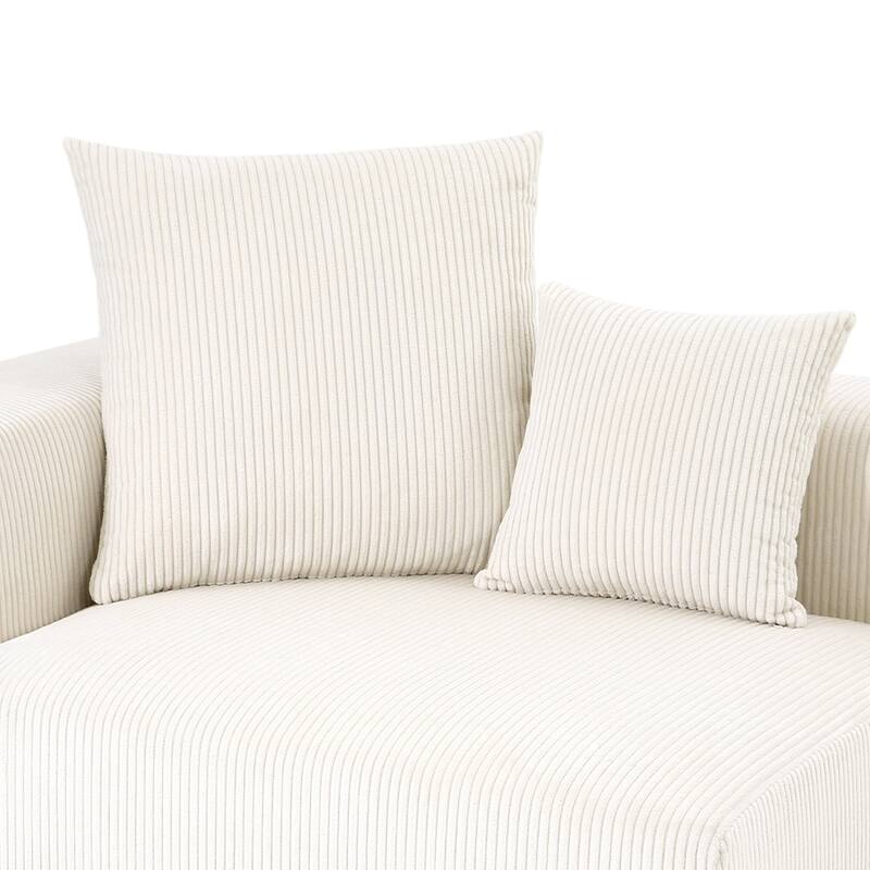 51"W Oversized Modular No Assembly Corduroy Accent Corner Chair