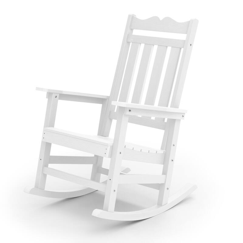LIVOOSUN Patio Adirondack Chair Outdoor Plastic Rocking Chair