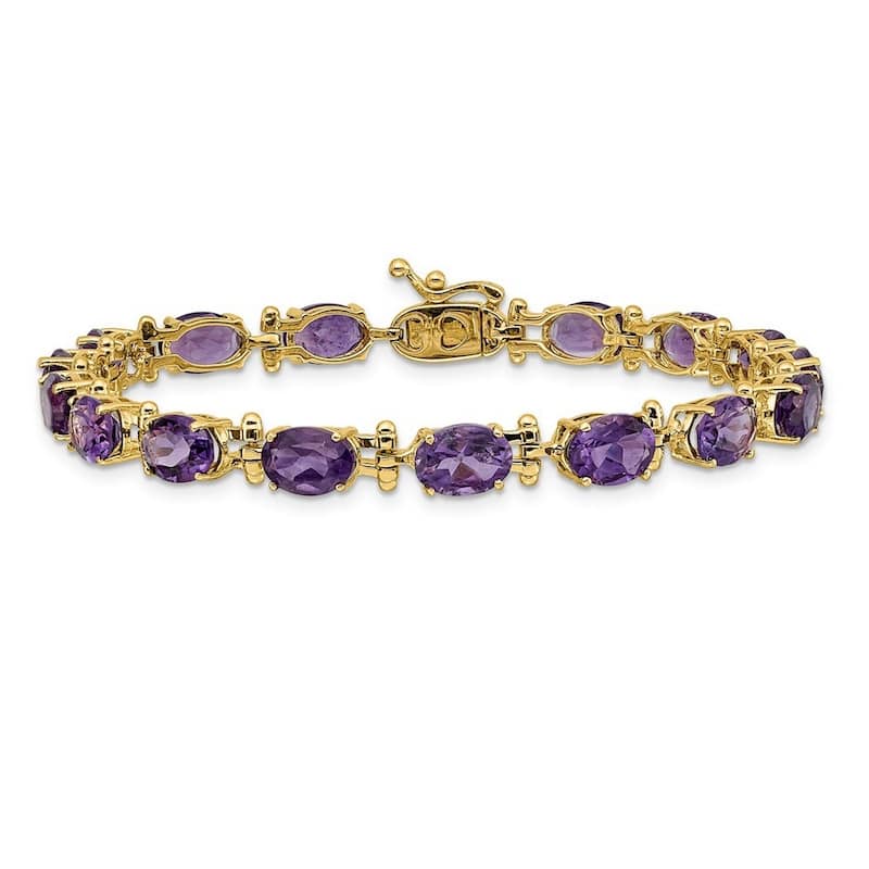 Curata 5mm 14k Amethyst Bracelet