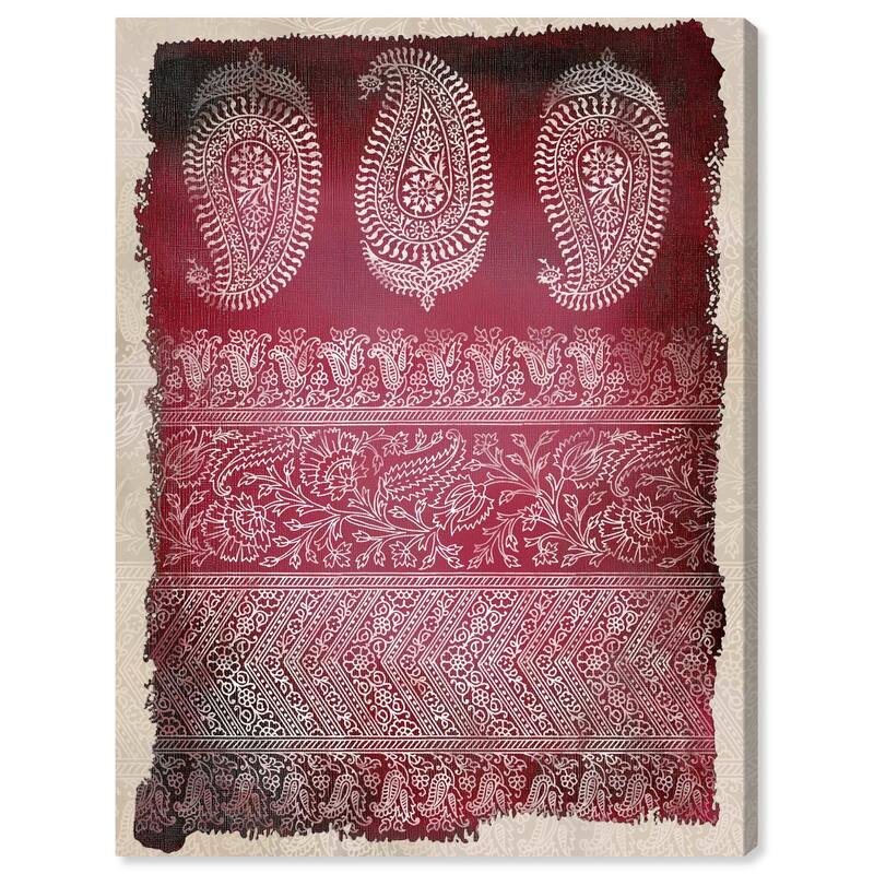 Burgundy Stamps Canvas by Art Remedy, Gallery Wrapped - 20" x 24"