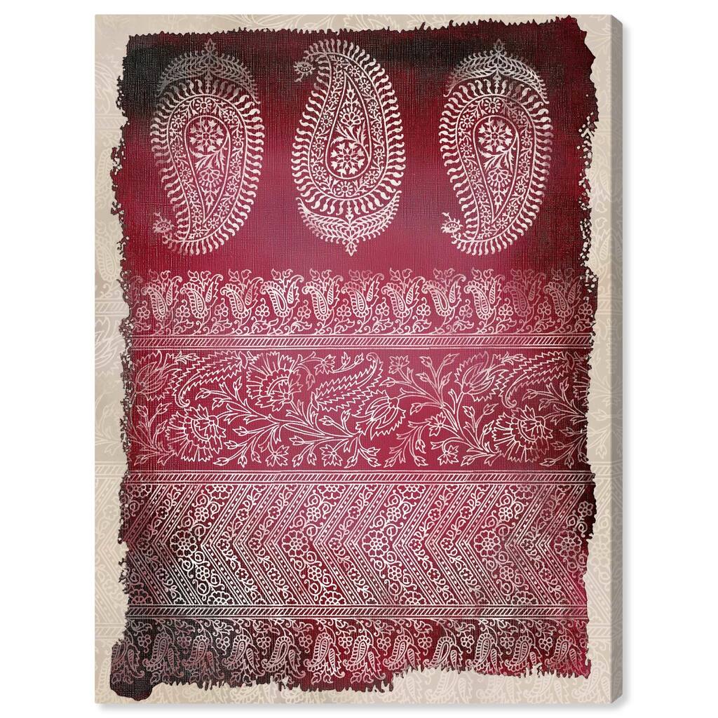 Burgundy Stamps Canvas by Art Remedy, Gallery Wrapped