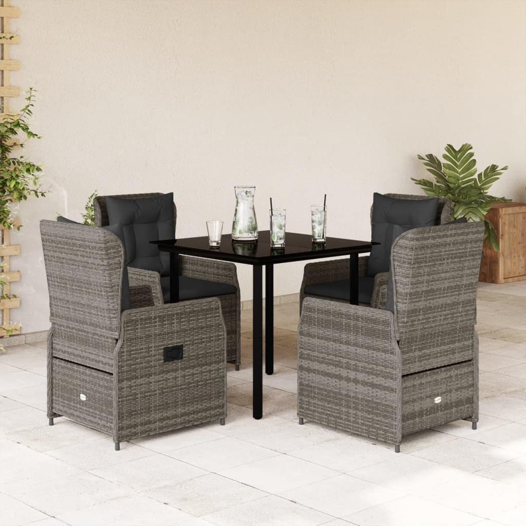 vidaXL Garden Dining Set Gray, Black, Dark Gray - 31.5" x 31.5" x 29.1"/ 4