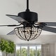 preview thumbnail 6 of 36, 52" Modern Indoor Reversible Crystal Drum Ceiling Fan with Remote Control and Light Kit Chrome BD66