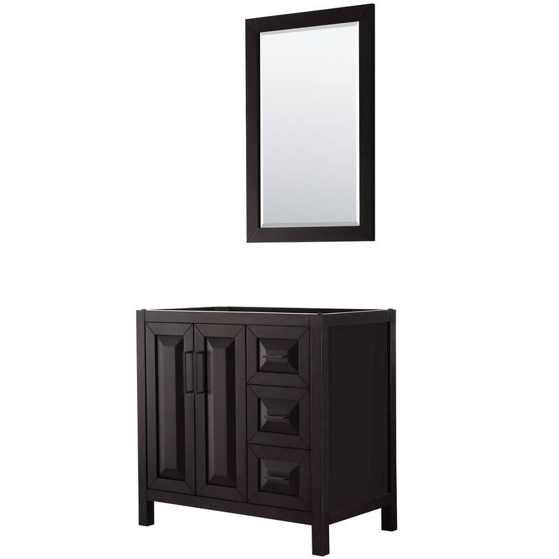 Wyndham Collection Daria 35" Single Free Standing Vanity Cabinet - - Dark Espresso / Matte Black Hardware