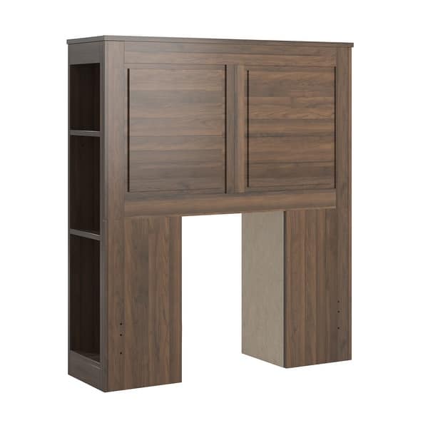 slide 3 of 6, Keigo Walnut Finish Twin Storage Headboard by iNSPIRE Q Junior Twin