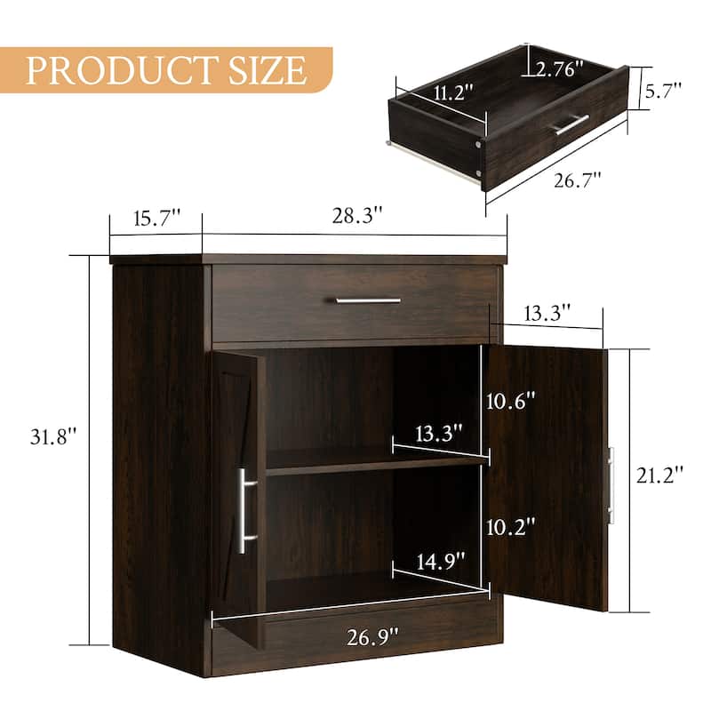 Futzca Multifunctional Storage Cabinet with Adjustable Shelves