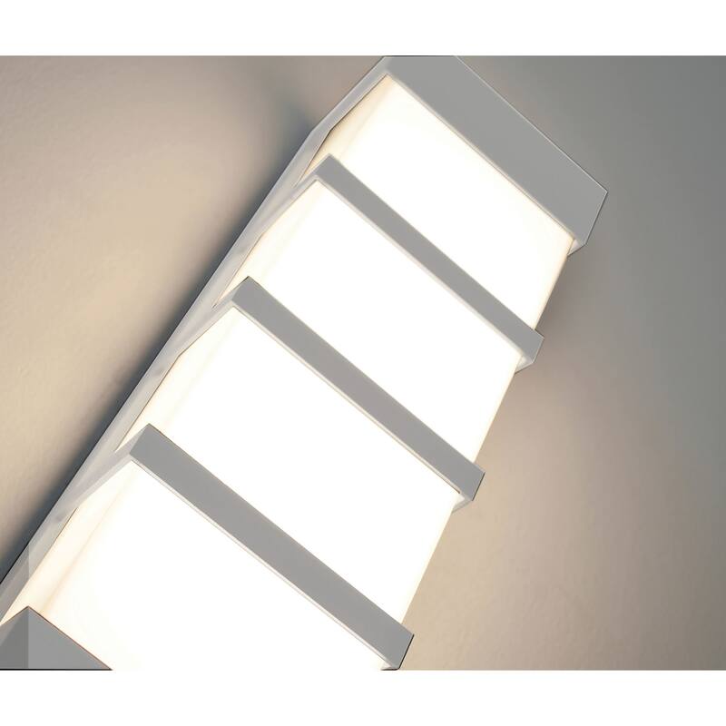 State 12-inch ADA Textured Grey LED Outdoor Sconce, White Acrylic Shade