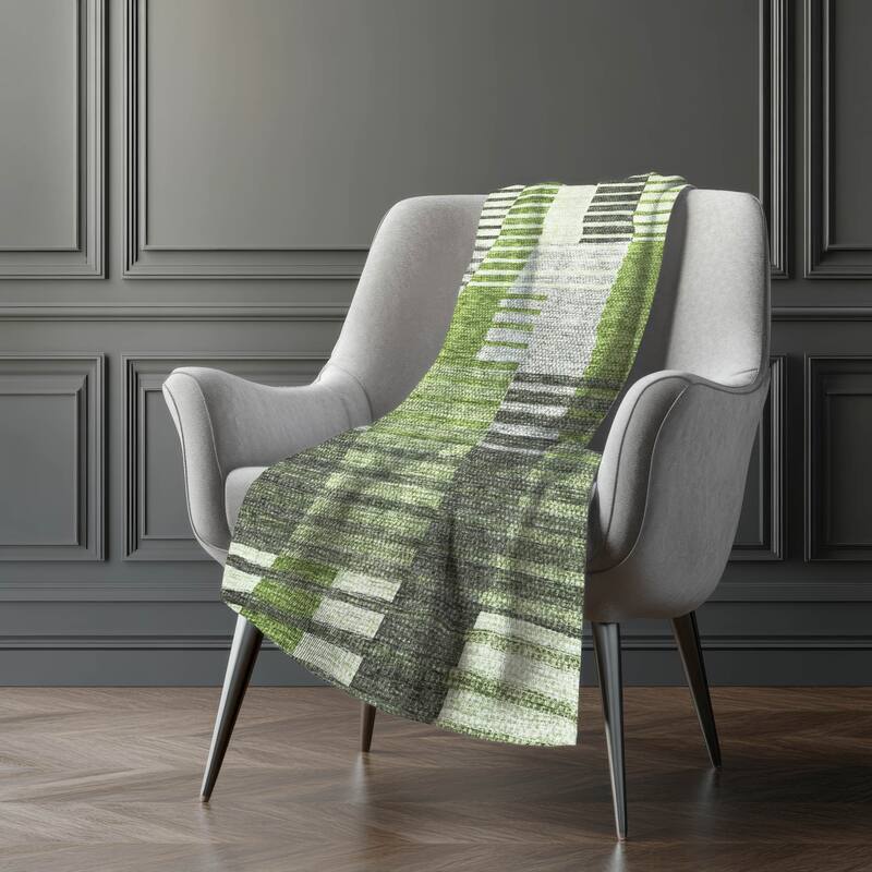 Premium Machine Washable Contemporary Sherpa Throw Blanket