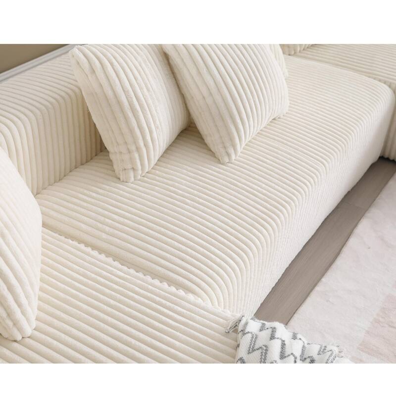 131'' Modular Sectional Couch, U-shaped sofa , Chaise Lounge, Striped fabric