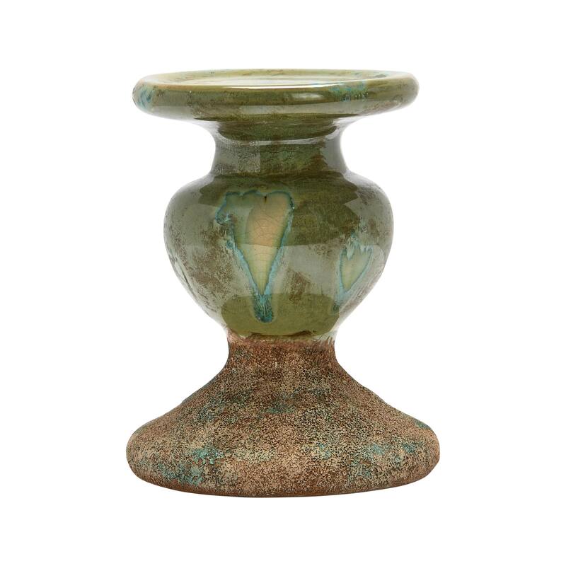 Sculptural Terracotta Pillar Candle Holder