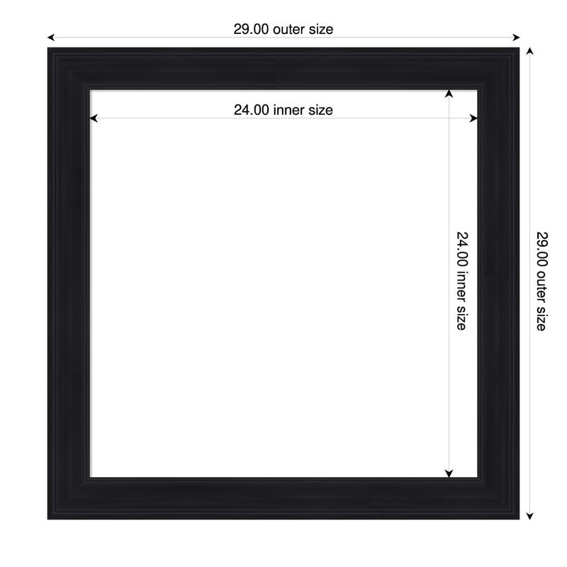 Abbey Black Framed Dry Erase Magnetic Board - 29 x 29 in