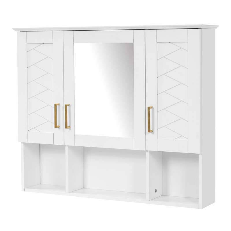 Roomfitters 35 Inch 2-in-1 Wall Mount Medicine Cabinet, Mirror Storage with Adjustable Shelves & Soft Close