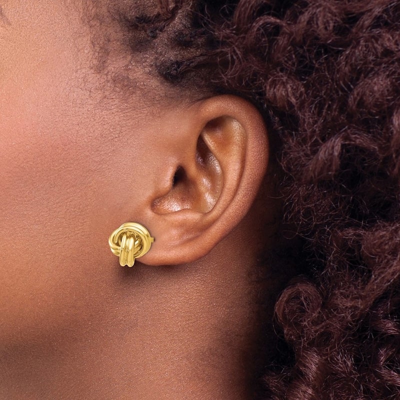 Curata 7mm 10k Polished Love Knot Post Earrings