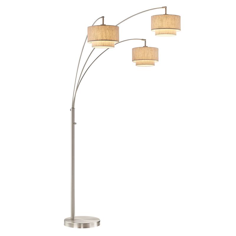 Artiva LED Arched Floor Lamp Dimmer, Brushed Nickel, 80" - SATIN NICKEL