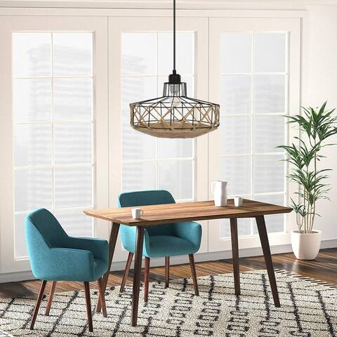 Pendant Light Hanging Lamp Vintage Lighting Black Metal E26 LED Bulb Incl
