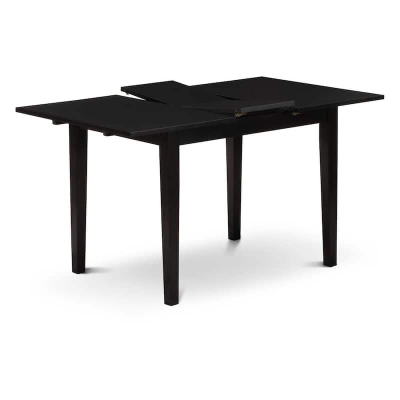 Modern Rectangular Dining Table - Black Finish, Solid Wood Legs, Kitchen Table, Small Table - 54