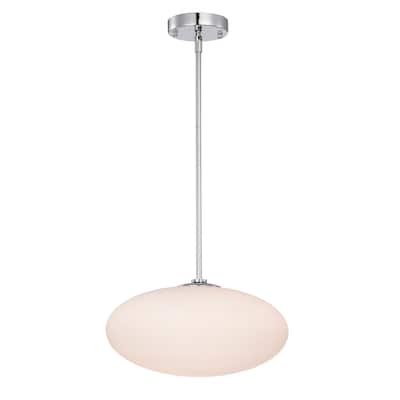 Livia Chrome Pendant Light with Glass Oval Frosted Shade