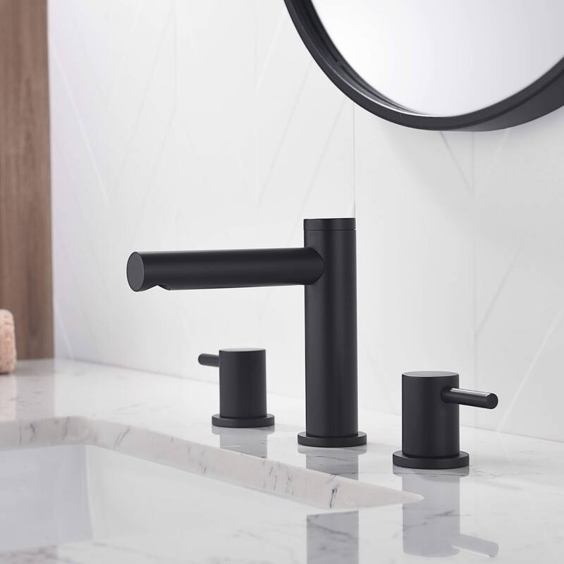 Circular 8" Bathroom Sink Widespread Faucet with Drain Assembly