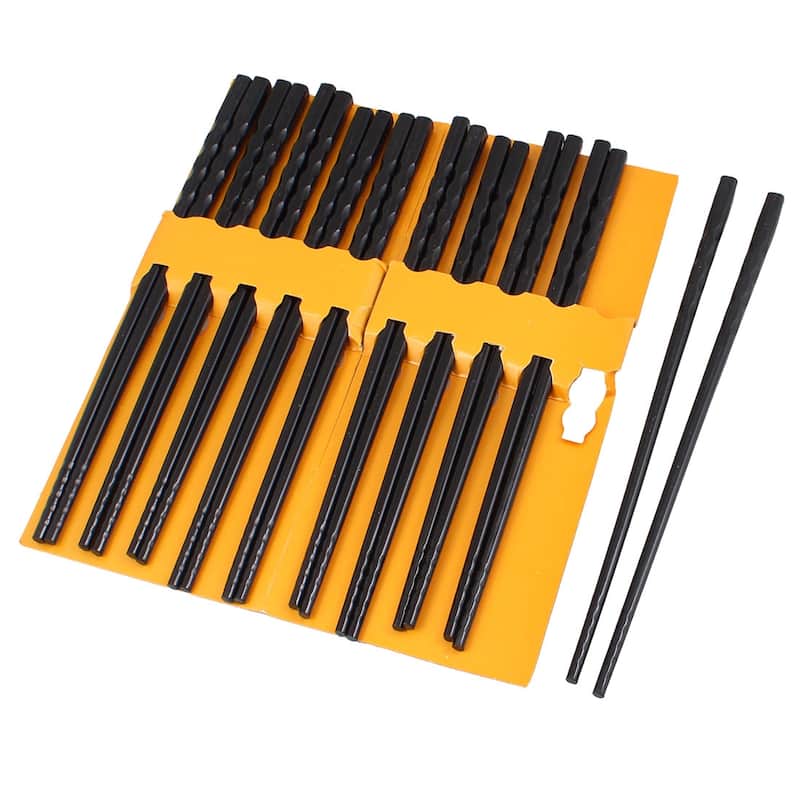 Unique Bargains Plastic Kitchen Dishware Nonslip Chopsticks 10 Pairs - 9.7" x 0.28" x 0.2"( L*Top D*Bottom D )