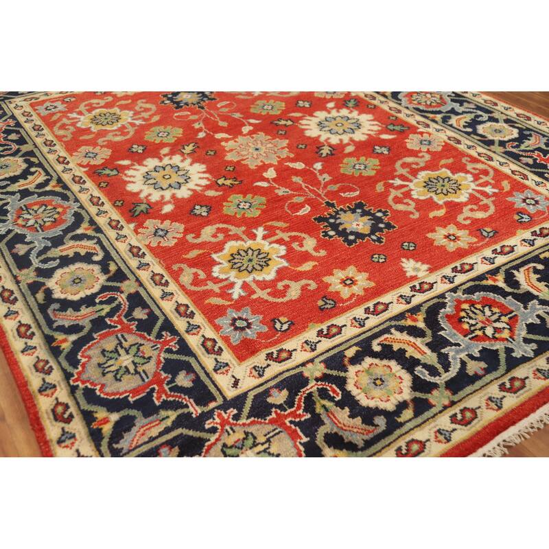Hand Knotted Oriental 100% Wool Carpet Traditional Floral Oranges & Rust Heriz (serapi) Area Rug - 10' 0'' X 8' 0''