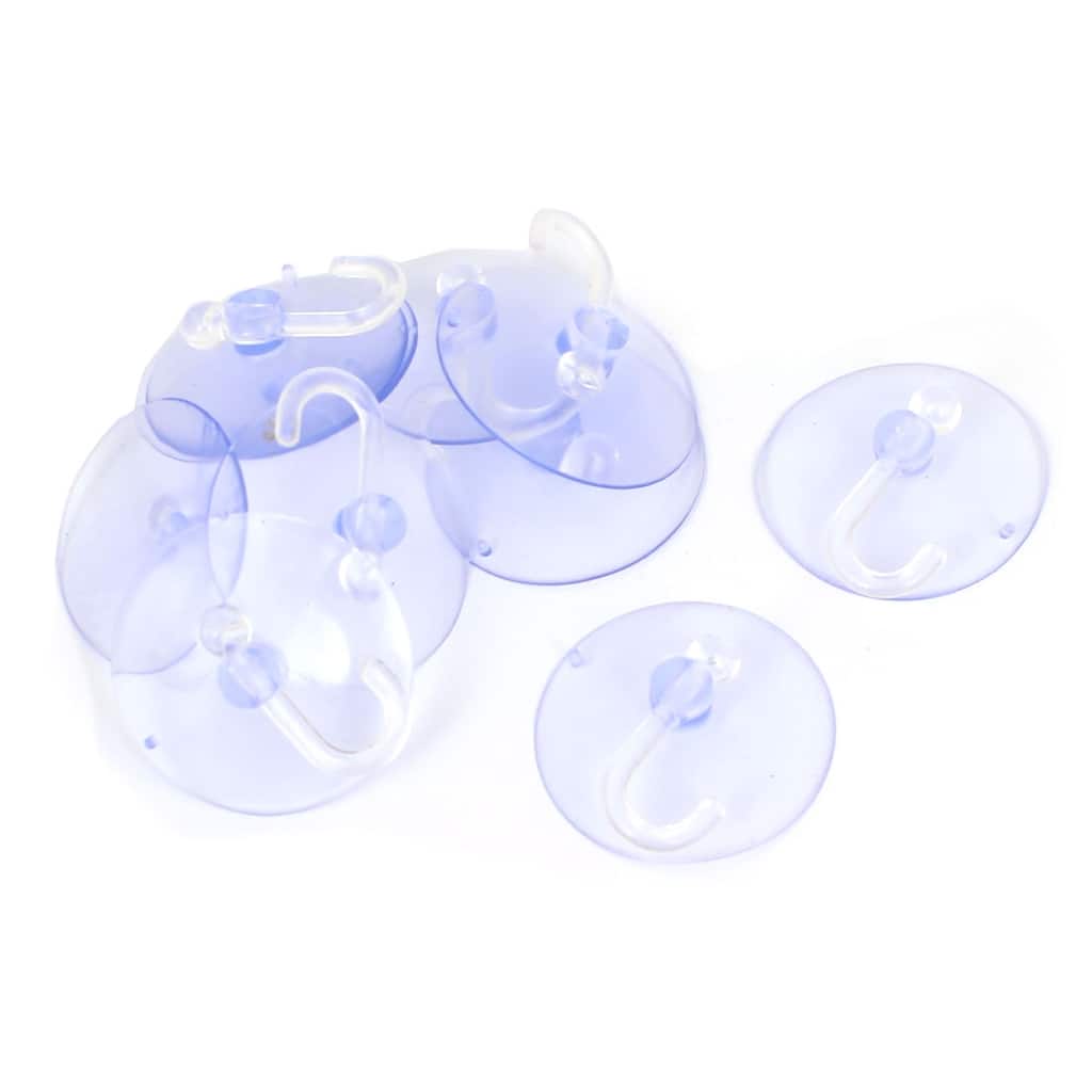 10pcs Clear Vacuum Suction Hooks for Wall Cabinet Glass Windows - Transparent - 2.0"x0.6" (D*H)