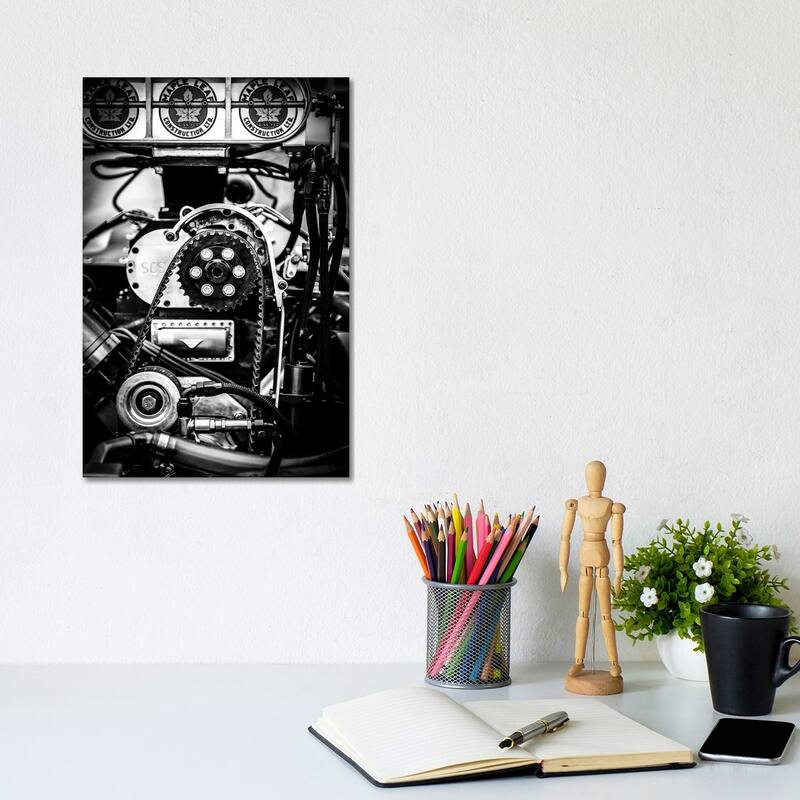 iCanvas "Drag Racing Car Engine" by Nik Rave Canvas Print - 12x8x0.75