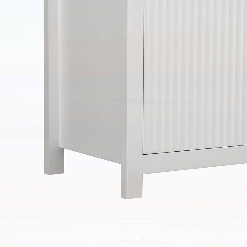 Modern Wave-Pattern Sideboard Cabinet with Drawers,Doors,for Various Living Spaces