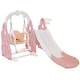preview thumbnail 17 of 22, 4 In 1 Toddler Slide And Swing Set Kids Freestanding Climber Slide Playset With Basketball Hoop Rocket Themed Slide Pink